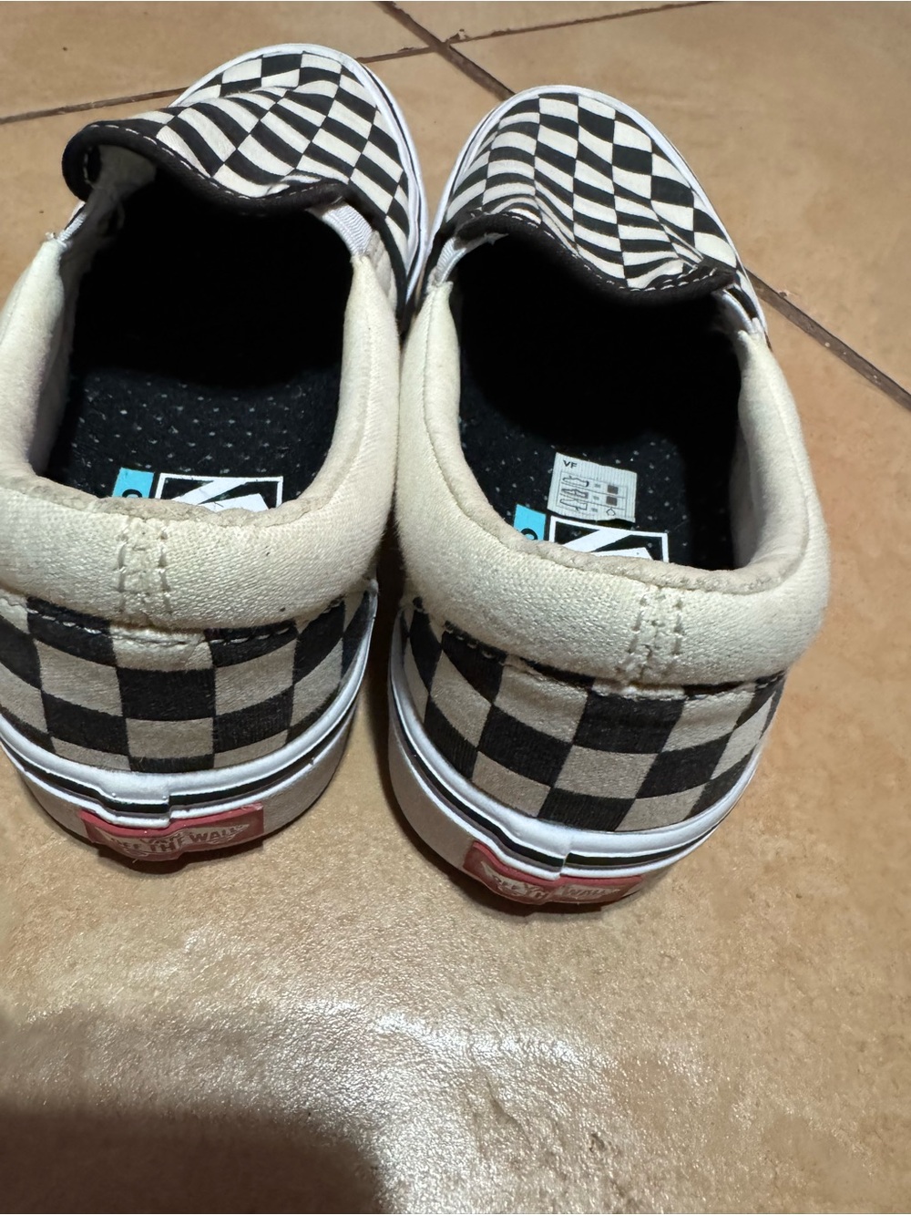 Vans womens Checkerboard Slip-On Sneakers in Black and White - Picture 2 of 5